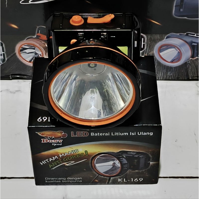 Senter kepala Dony KL-169 HITAM MANIS ANTI GORES