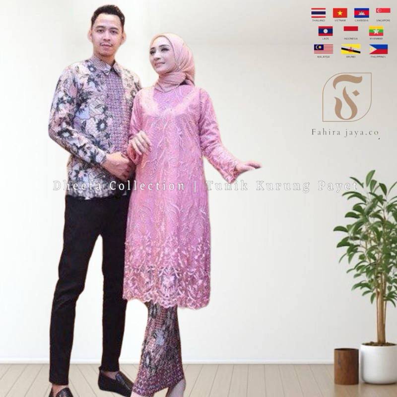 Dheefa - KEBAYA MODERN TUNIK SABBIRA COUPLE  - SETELAN BAJU BATIK COUPLE - KEBAAY COUPLE KONDANGAN -