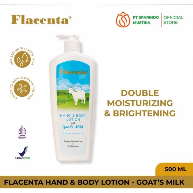 Flacenta Hand Body Lotion Goat Milk 500ml BPOM