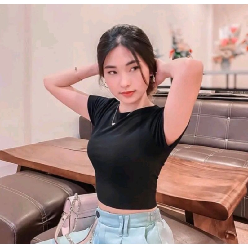 Manset crop top lengan pendek /Manset lengan crop lengan pendek kaos rayon premiun