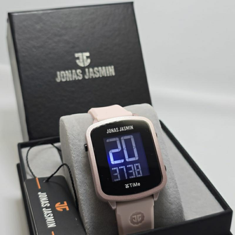 Jam Tangan Wanita JONAS JASMIN 2260 Tali Karet Pink Digital Original