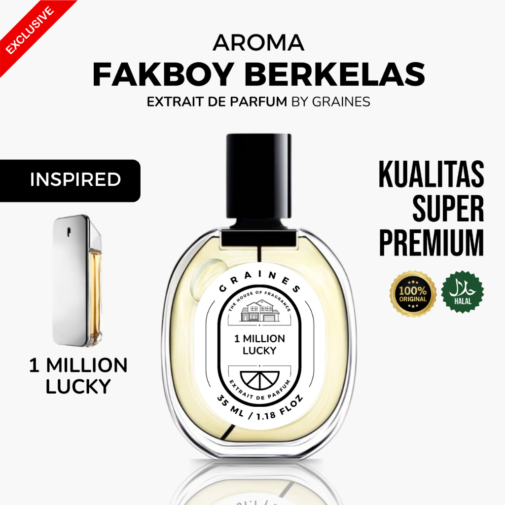 1 Million Lucky - Parfum Pria Fakboy Tahan Lama Extrait De Parfum By Graines | Minyak Wangi Fapum