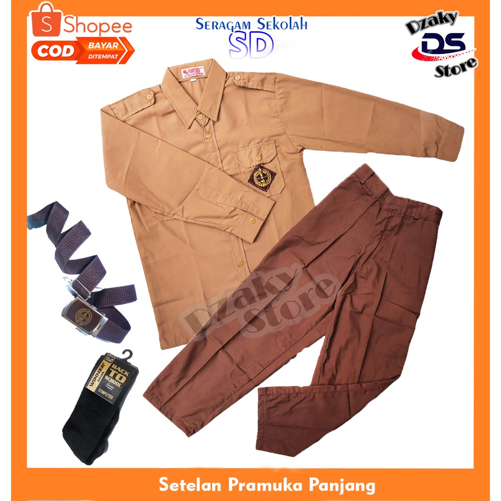 SETELAN PRAMUKA PANJANG MURAH SERAGAM SEKOLAH SD Anak laki-laki KELAS 1 2 3 4 5 6