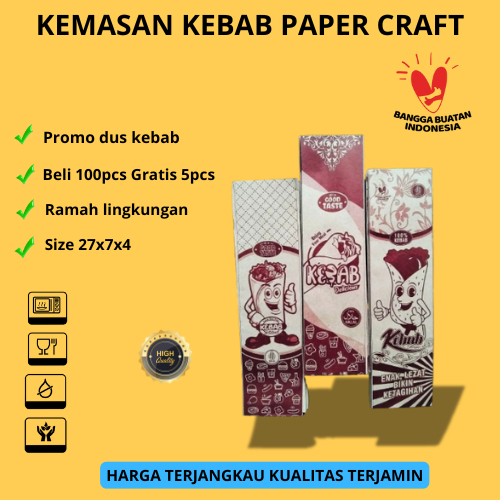 

Kertas bungkus kebab paper craft isi 50 pcs, Kemasan dus kebab murah isi 50 pcs