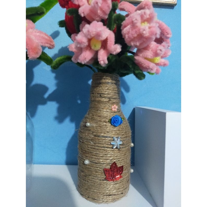 Vas Bunga / Pot Bunga Homemade Lilitan Tali Goni