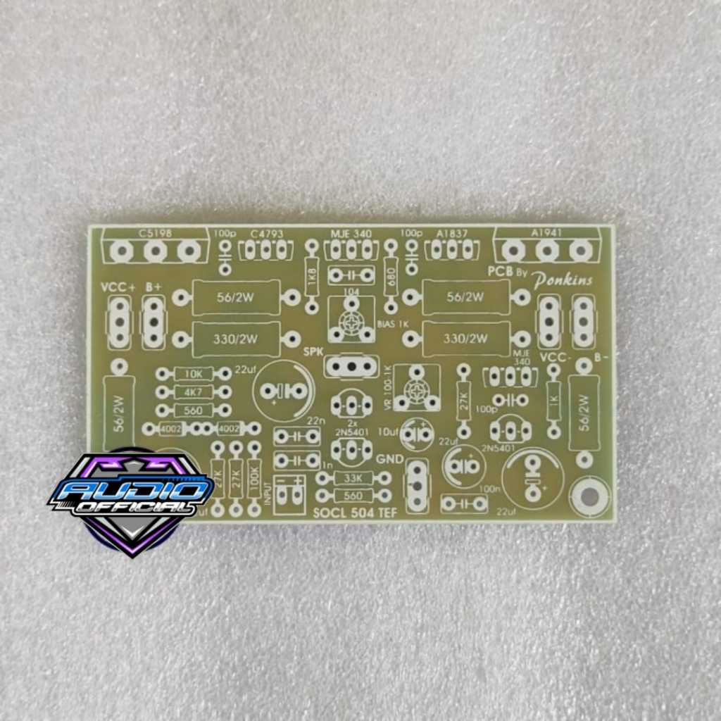 PCB Socl 504 TEF Bias Servo Bahan FR4 Fiberglass