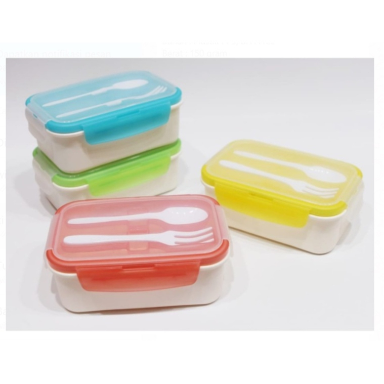 BEAUTYLAND [ LUNCH BOX ] CALISTA LUNCHBOX IWAKI 2 SEKAT + SENDOK GARPU / TEMPAT BEKAL MAKAN / KOTAK 