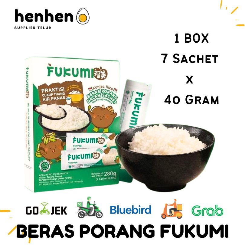 

FUKUMI BERAS PORANG KONJAC RICE 1 BOX ISI 7 SACHET x 40 Gr