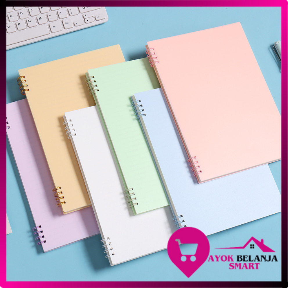

ABS Notebook A5 Buku Catatan 80 Lembar Buku Diary Aesthetic Sketch Book 8 Lubang Binder Buku Tulis Sekolah Kantor Notebook Jurnal Spiral Cover Pastel