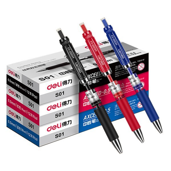 

Deli S01 Gel Pen Pulpen Gel Retractable 0.5 mm Desain Klasik dan Ergonomis