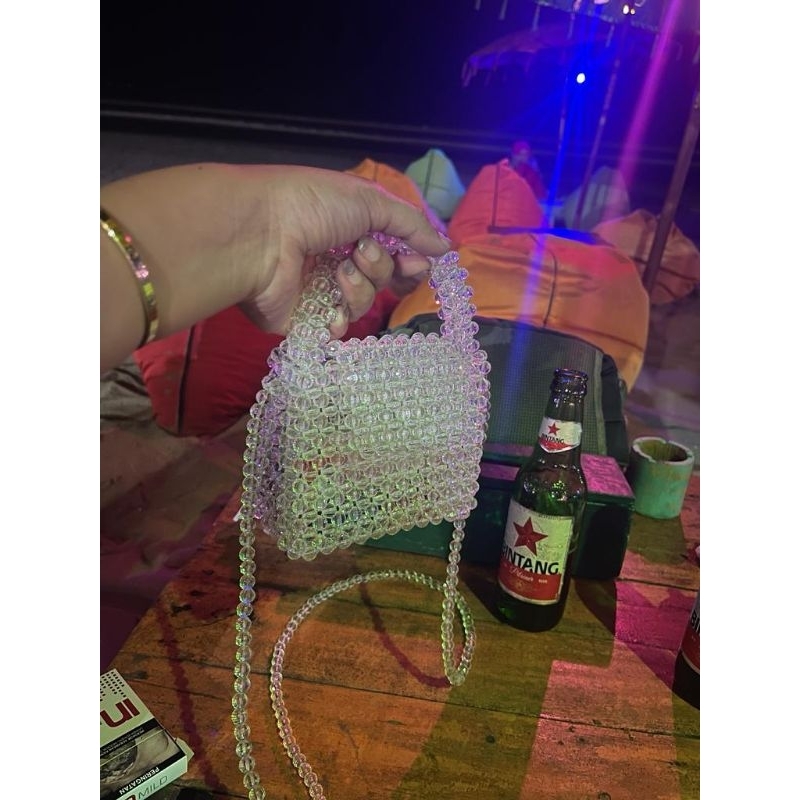 mini bag / tas manik-manik / tas mutiara / cod / terlaris