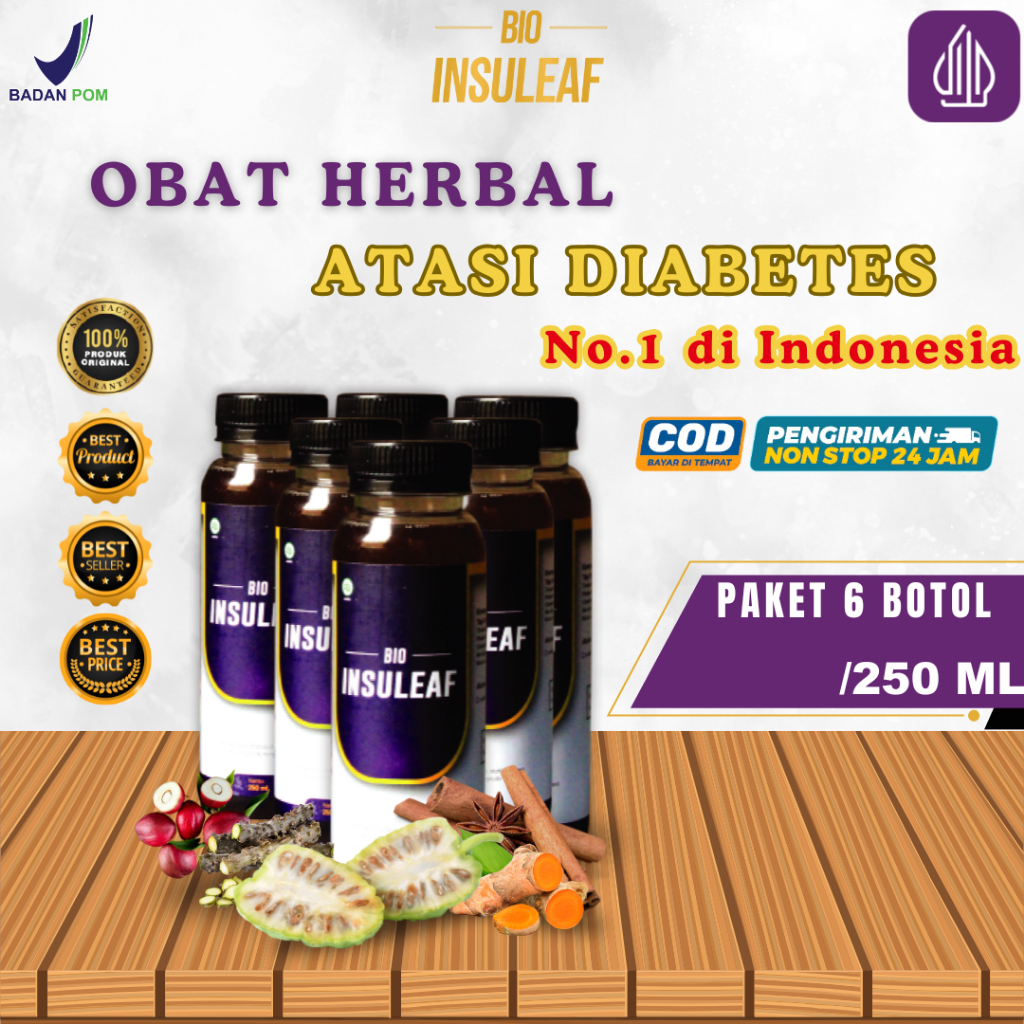 

Bio Insuleaf Herbal Diabetes Gula Darah Ori 6 Botol
