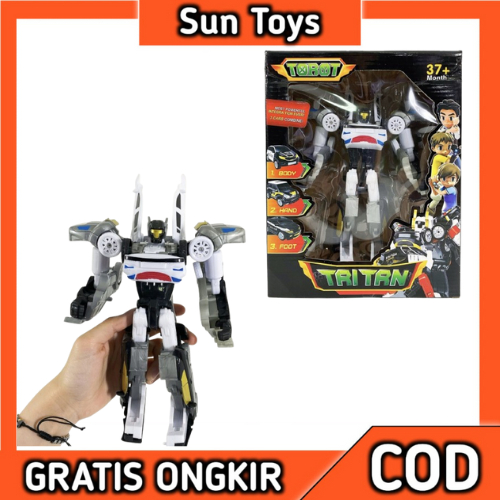 Mainan Tobot Tritan Police 249 Mainan Robot berubah jadi Mobil Tritan Hitam