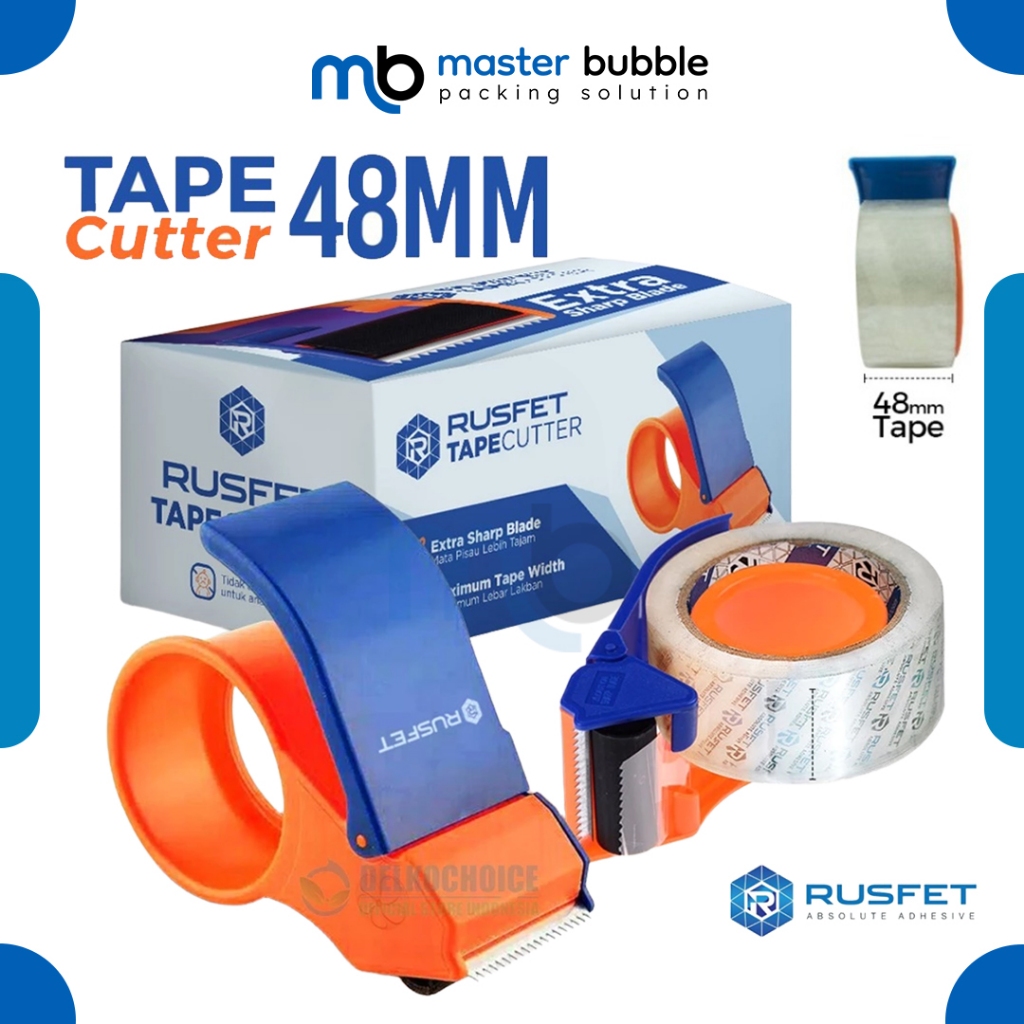

Alat Pemotong Lakban Tape Cutter Pemotong Lakban Bahan Plastik 48mm Merek Rusfet Murah