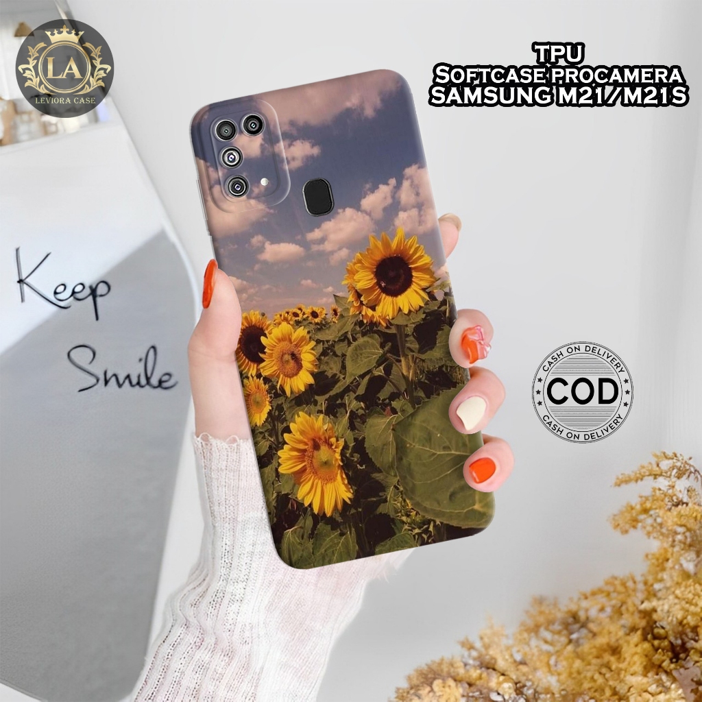 Case Samsung M21 / M21s Terbaru - Leviora Case - Fashion Case Bunga - Softcase Samsung M21 / M21s - 