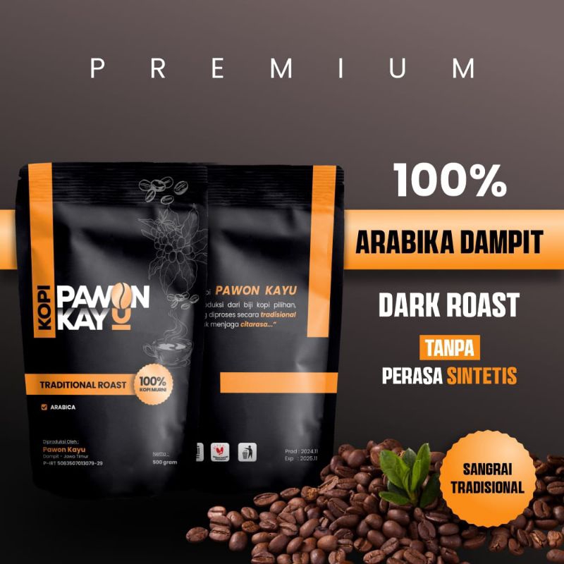 

Kopi Pawon Kayu Kopi Arabika Asli Dampit 500 gram