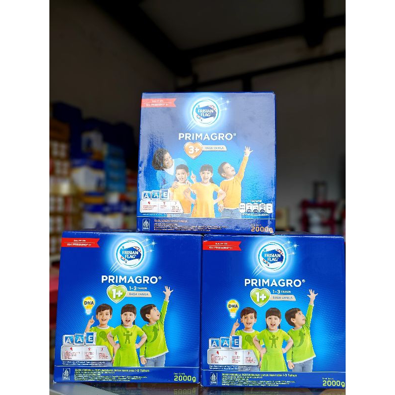 Susu Pertumbuhan Frisian Flag Primagro 1+/123 3+/456 Usia 1-3tahun dan 3-12 tahun  Rasa Vanila/Madu 