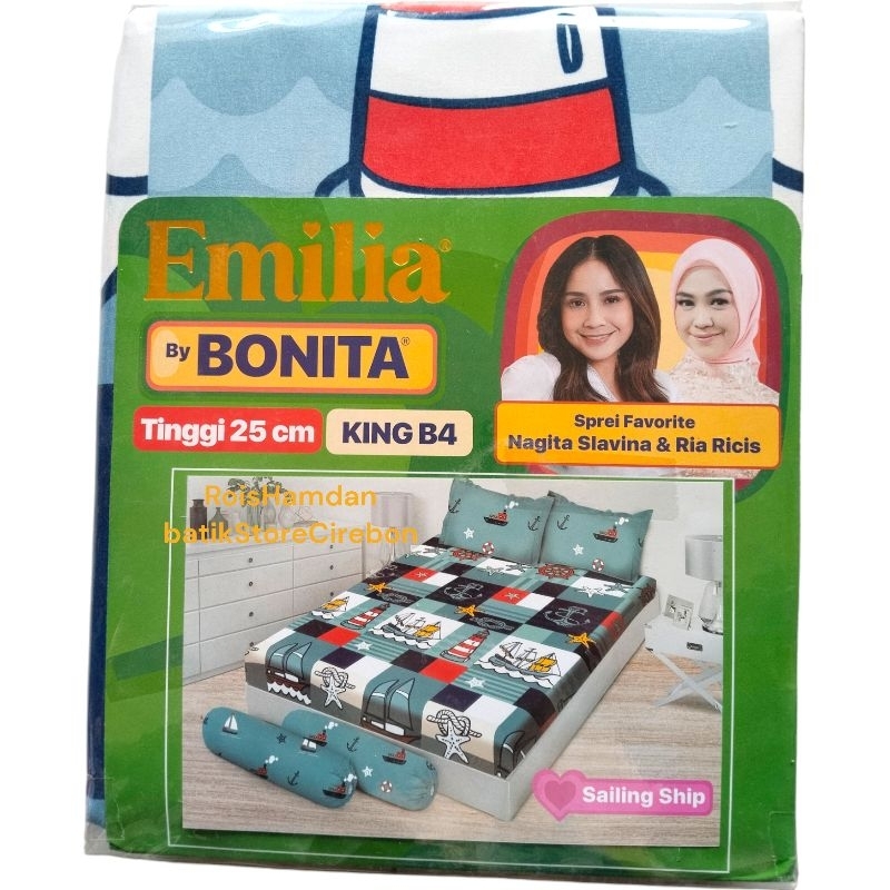 Emilia by Bonita Sprei Favorite King B4 Tinggi 25 cm Bantal 4 Guling 2 Murah