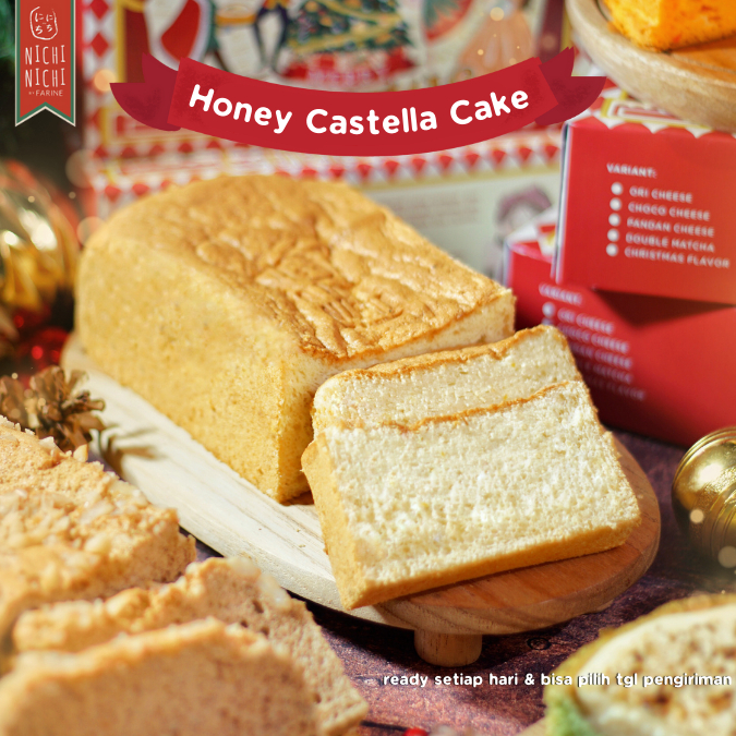 

HAMPER KUE NATAL Honey Castella Cake - Bolu Madu Kue Empuk Lembut Sehat Bestseller Nichi Nichi by Farine