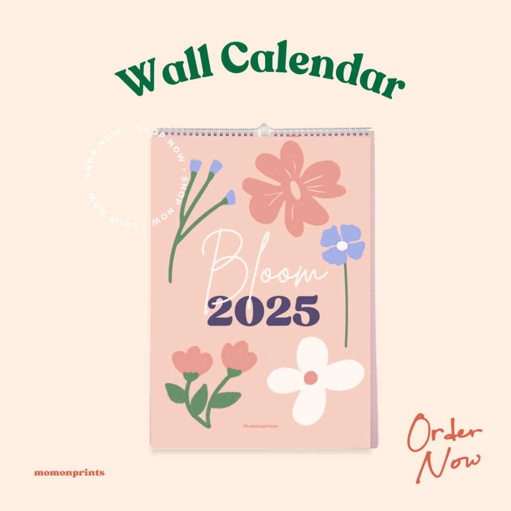 

Momonprints Aesthetic Wall Calendar Kalender Dinding Cute 2025