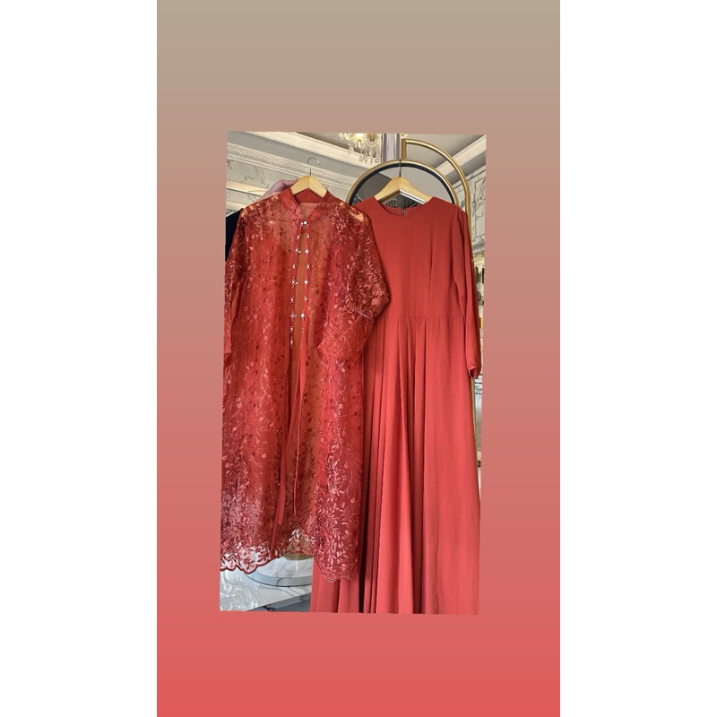 gamis Brukat outer lengan panjang non busui