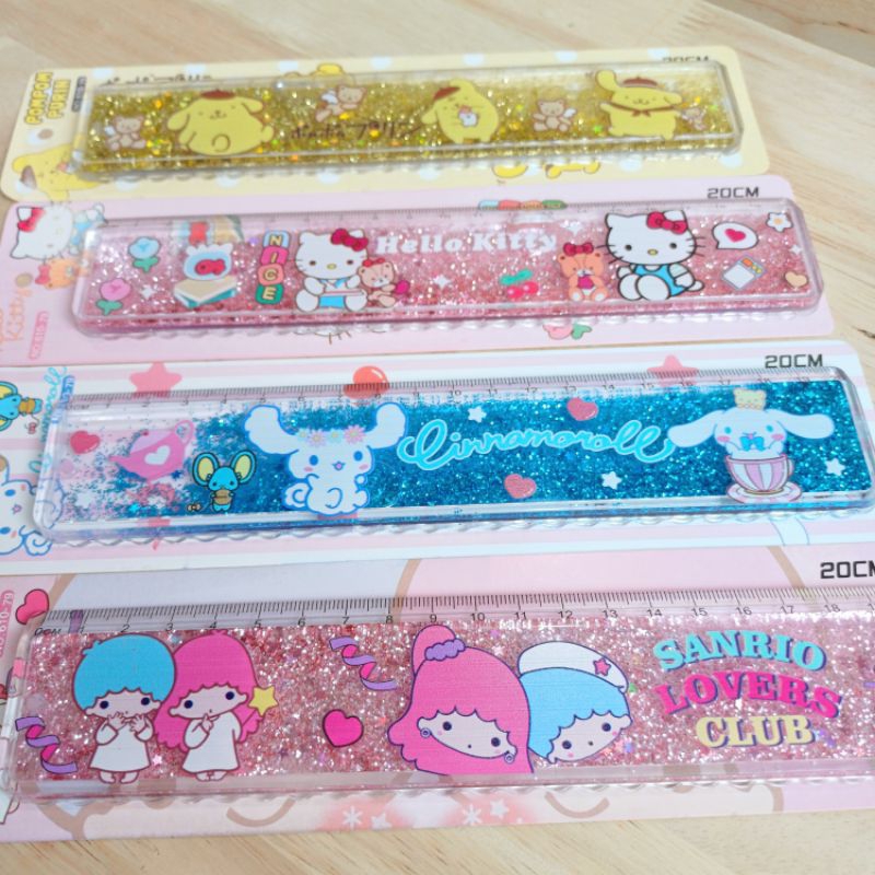 

Penggaris sanrio air glitter 20cm CINNAMOROLL KUROMI MY MELODY POMPOMPURIN LTS LITTLE TWIN STAR