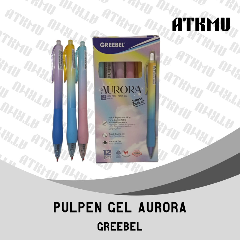 

Pulpen Gel Aurora Greebel GP-511 / Pulpen Body Warna Warni 1 Lusin 12pcs