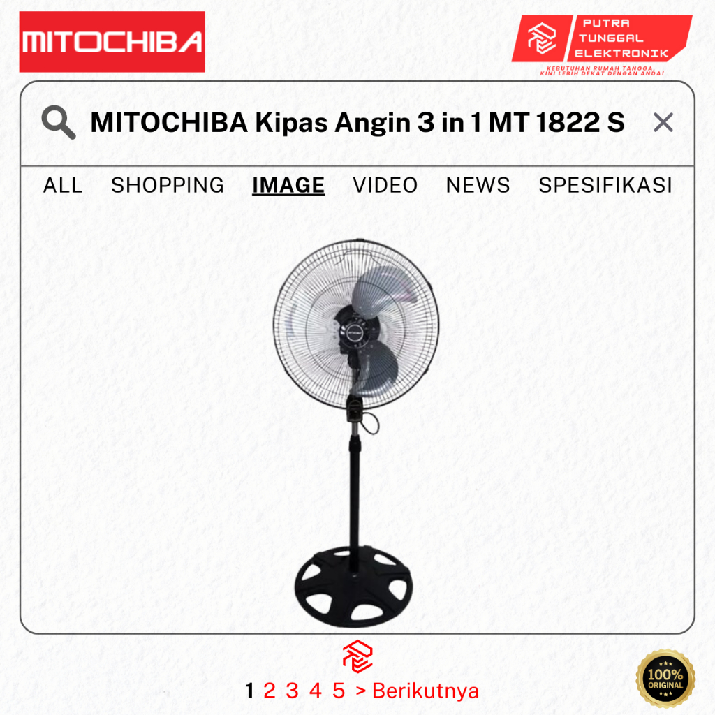 Mitochiba Kipas Angin MT 1822 S PRODUK 100% ORIGINAL MITOCHIBA