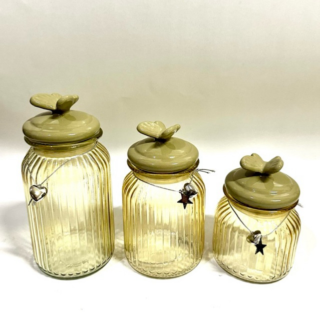 toples kaca ulir bulat Montella tutup keramik