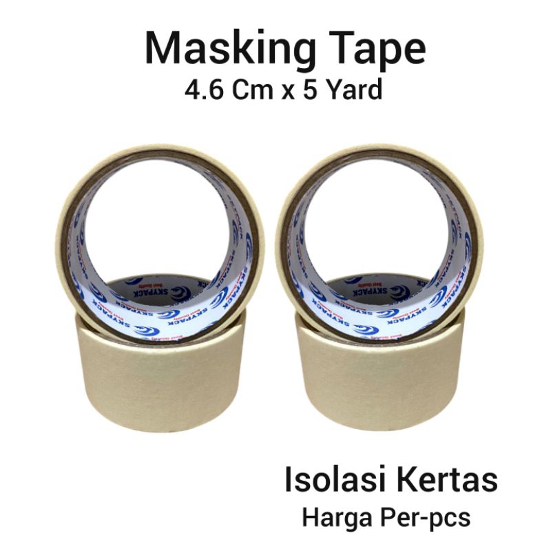 

Masking Tape Ukuran 4.6 x 5 Yard SKYPACK Isolasi Kertas 4.6 Cm x 5 Yard