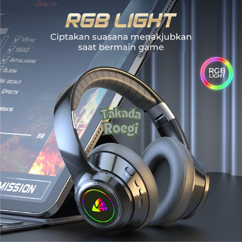 Headphone Earphone Headset Hetset Gaming Bluetooth Wireless Full Bass Stereo High Quality