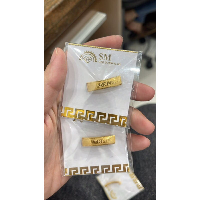 Gelang Tali dan Liontin Plat Elegant Emas Asli