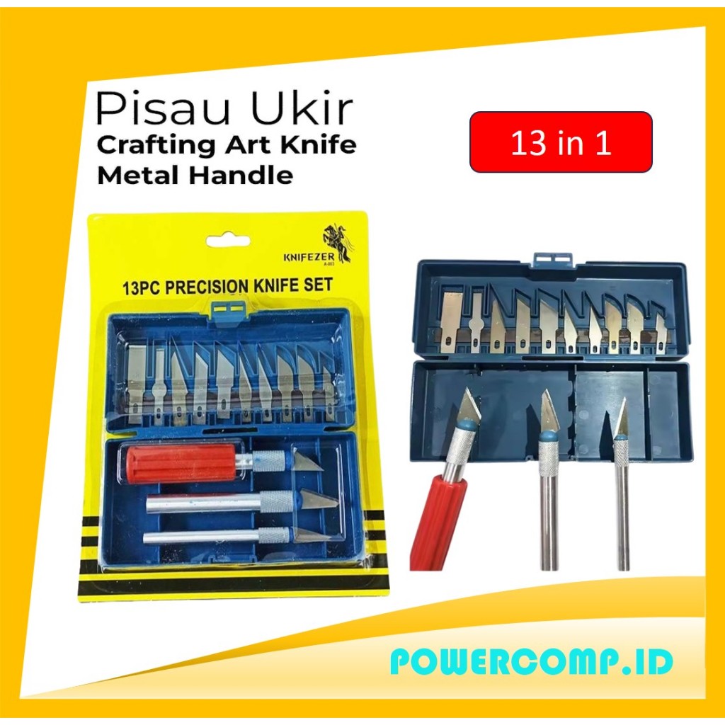 

Knifezer A-003 Pisau Ukir Carving Art Knife Cutter Blade 13 in 1 Wood Cutting Blade Aluminum Alloy Sculpture Engraving Tool Utility Engraving Scalpel Wood Carving Metal Sharp