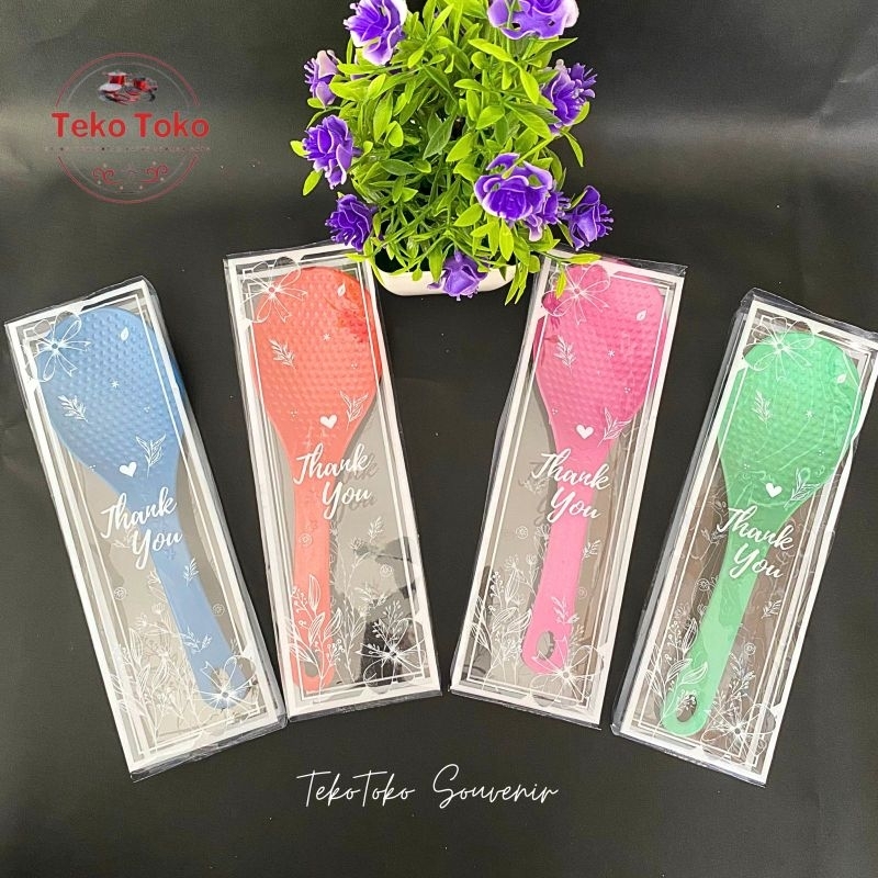 Ecer/Grosir Souvenir Pernikahan Centong Nasi Plastik Kemasan Box Mika