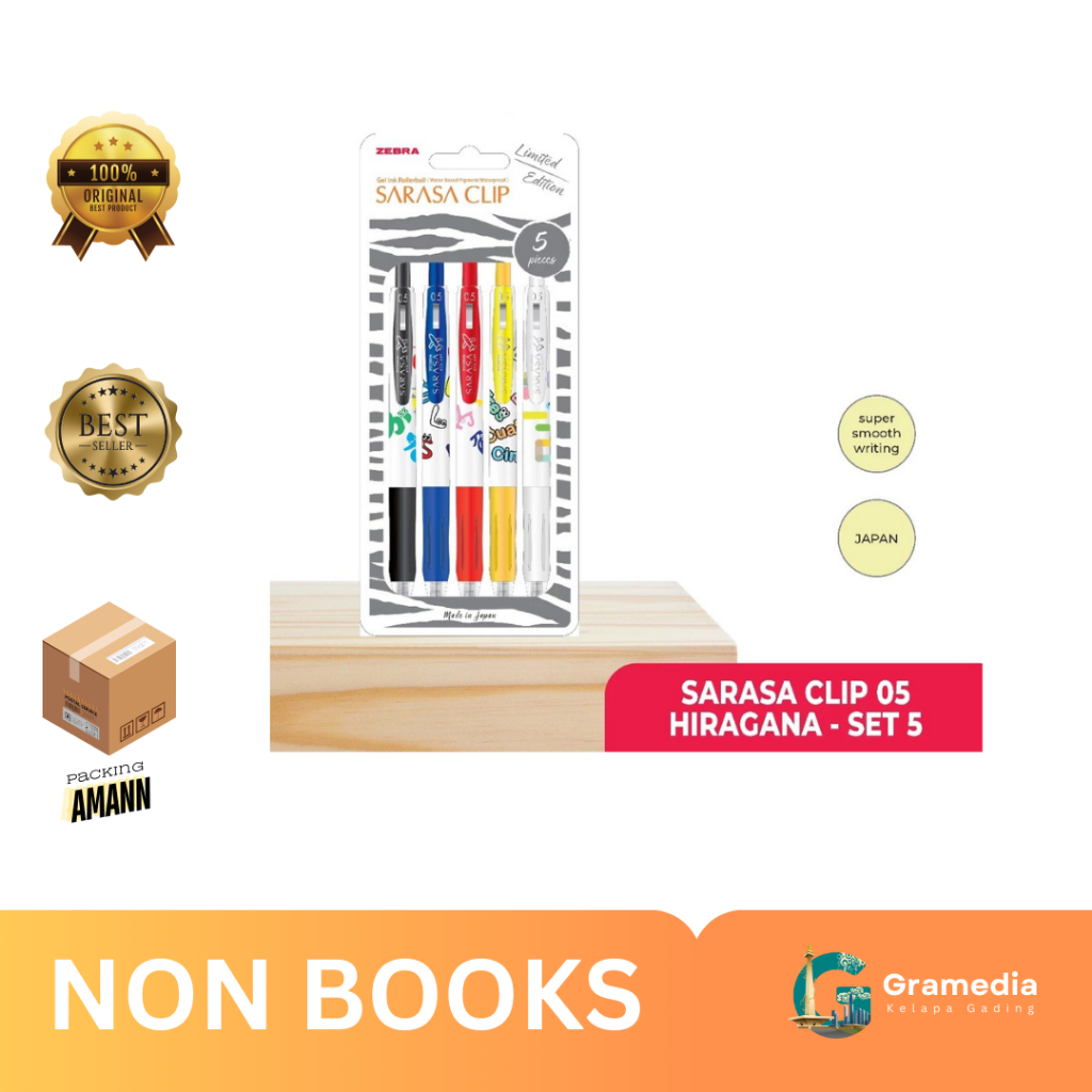 

Gramedia MKG - Zebra Sarasa Clip 05 Hiragana Set 5pcs