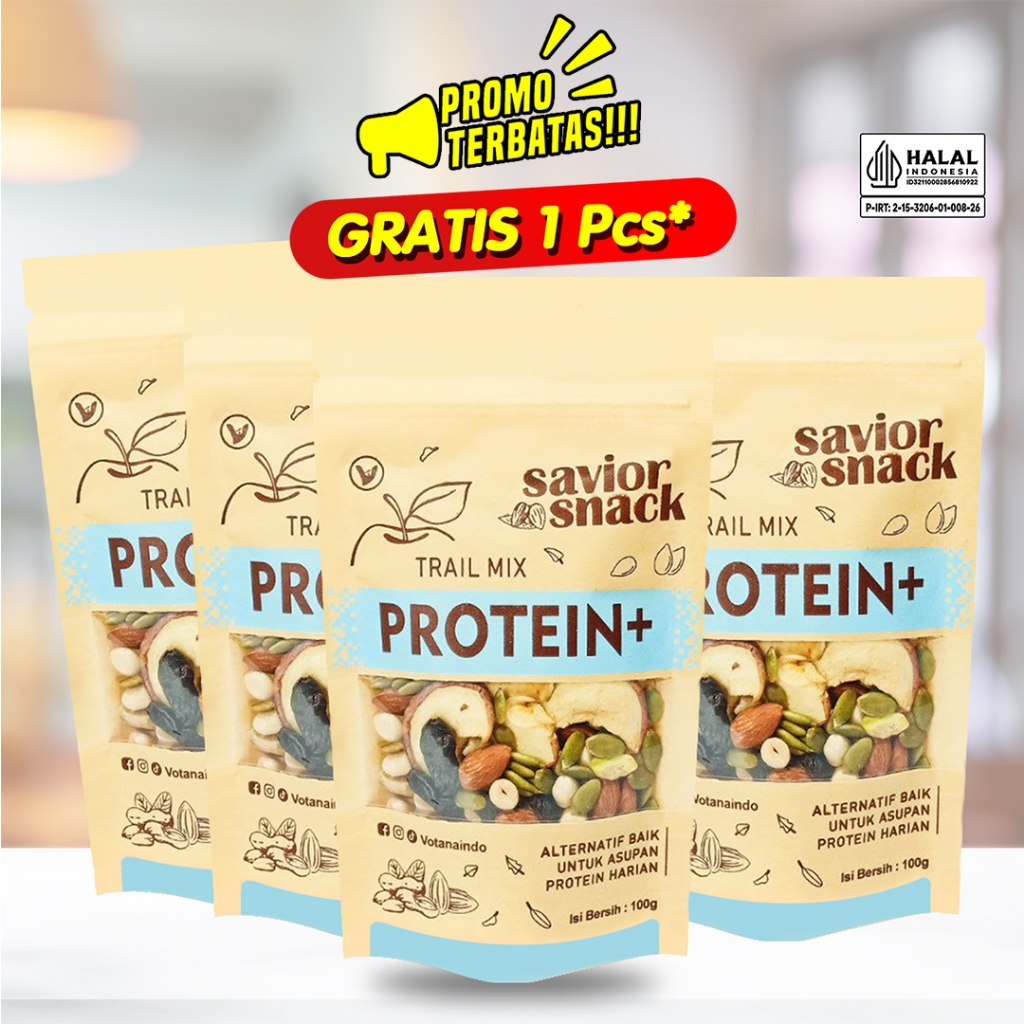 

Paket Cemilan Snack 1 Box, Trail Mix Protein+ | Savior Snack