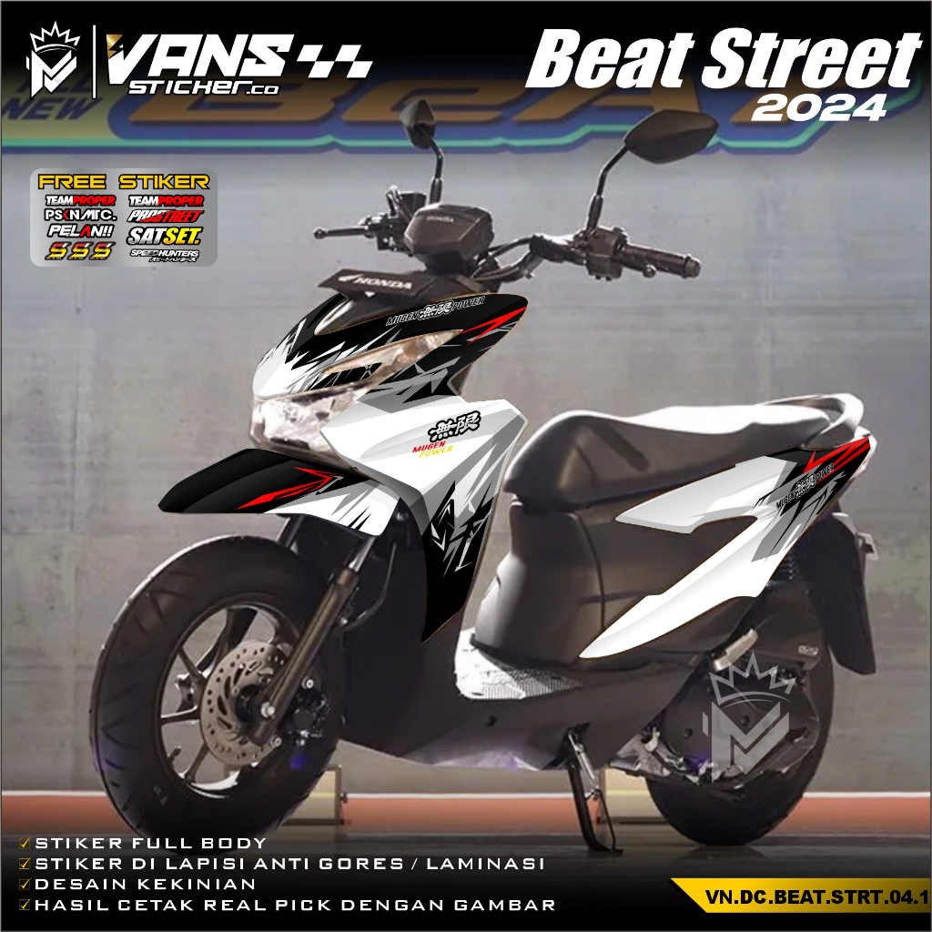 Decal Stiker BEAT STREET 2024-2025 full Body  Stiker full Body Motor HONDA BEAT STRET NEW