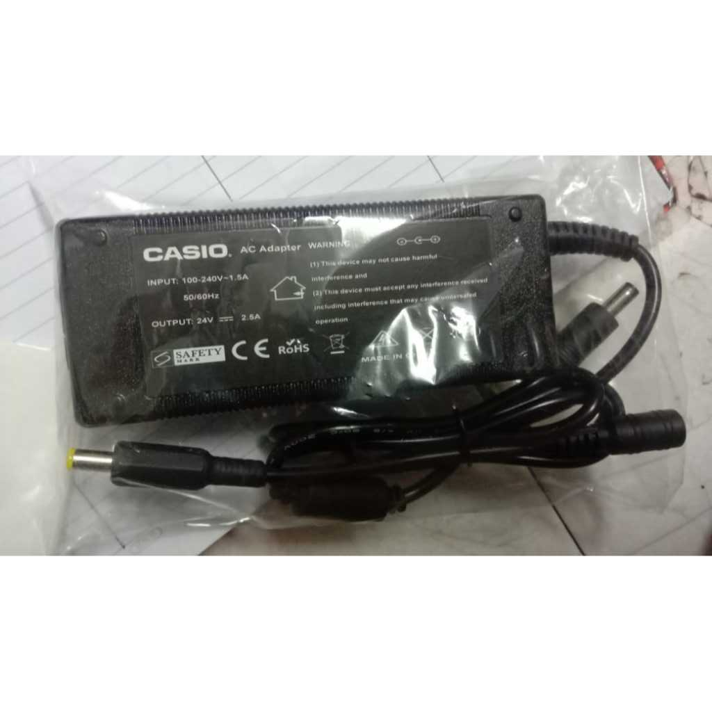 Adaptor Casio 24V 2.5A MZX300 MZX500 CTX-5000 Digital Piano Power