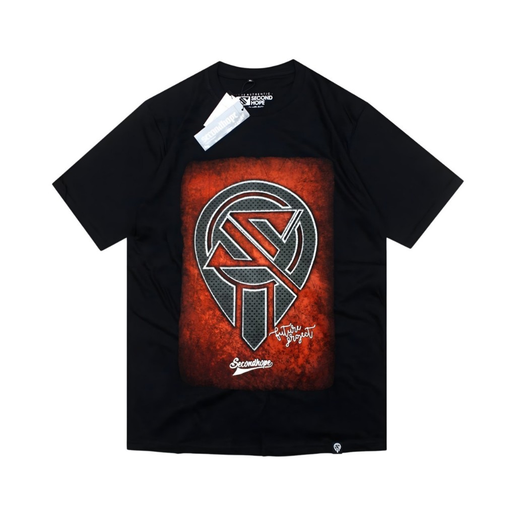 Kaos Distro Pria Secondhope Original Baju Cowok Dewasa Bahan Katun Combed 30s M L XL SCH Blok Merah