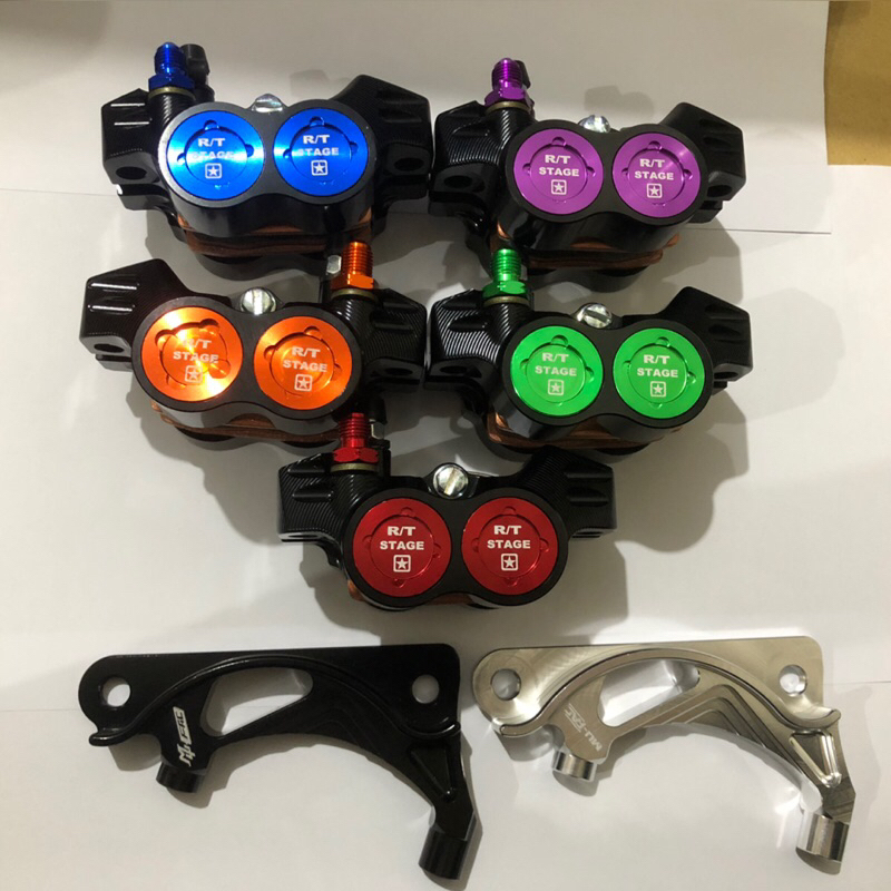 PAKETAN KALIPER FORMULA 4PISTON RT STAGE  + BREKET DISC 220 MM MIO SMILE MIO SOUL BREKET CNC