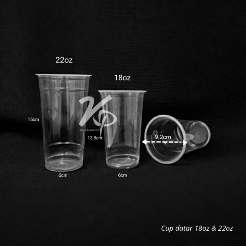 Gelas Datar Cup 18oz & 22oz @50pcs