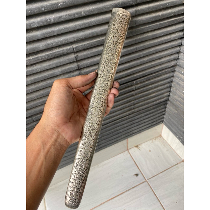 pendok solo cawen lapis perak tebal 0.5mm motif kembang setaman