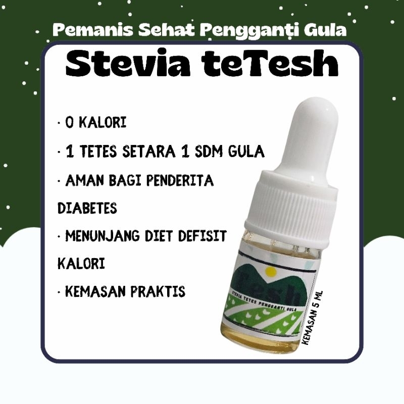 

Stevia teTesh Kemasan praktis 5ml Gula diabetes
