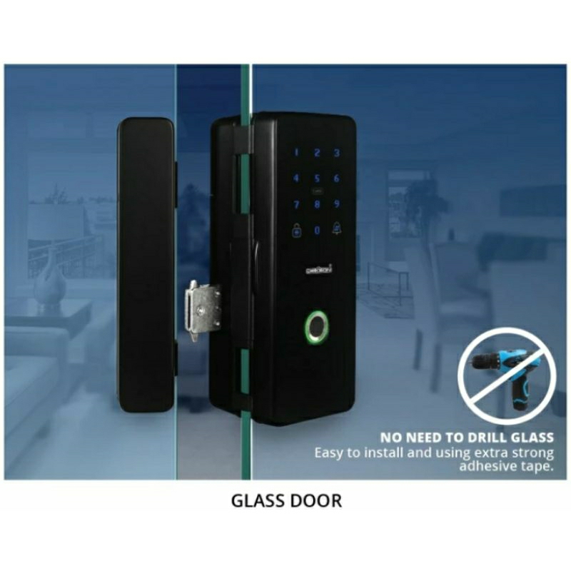 Electronic Lock Dekkson Smart Glass Door Lock G01 (L/R)