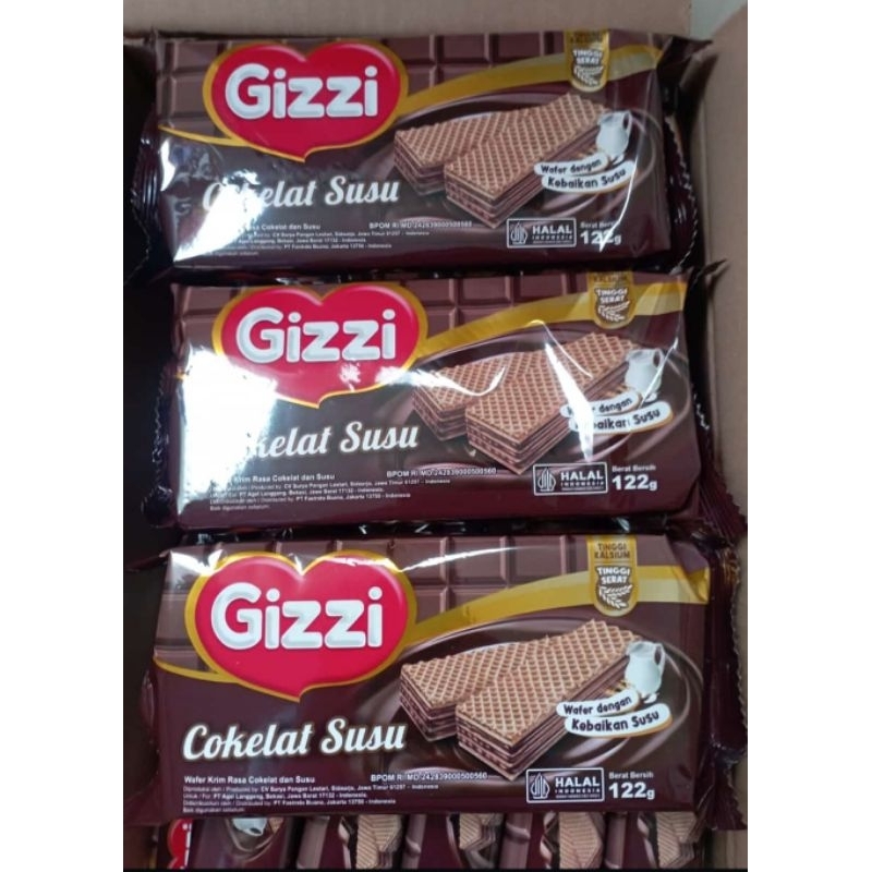 Gizzi Wafer Cokelat Coklat Kemasan 122gr