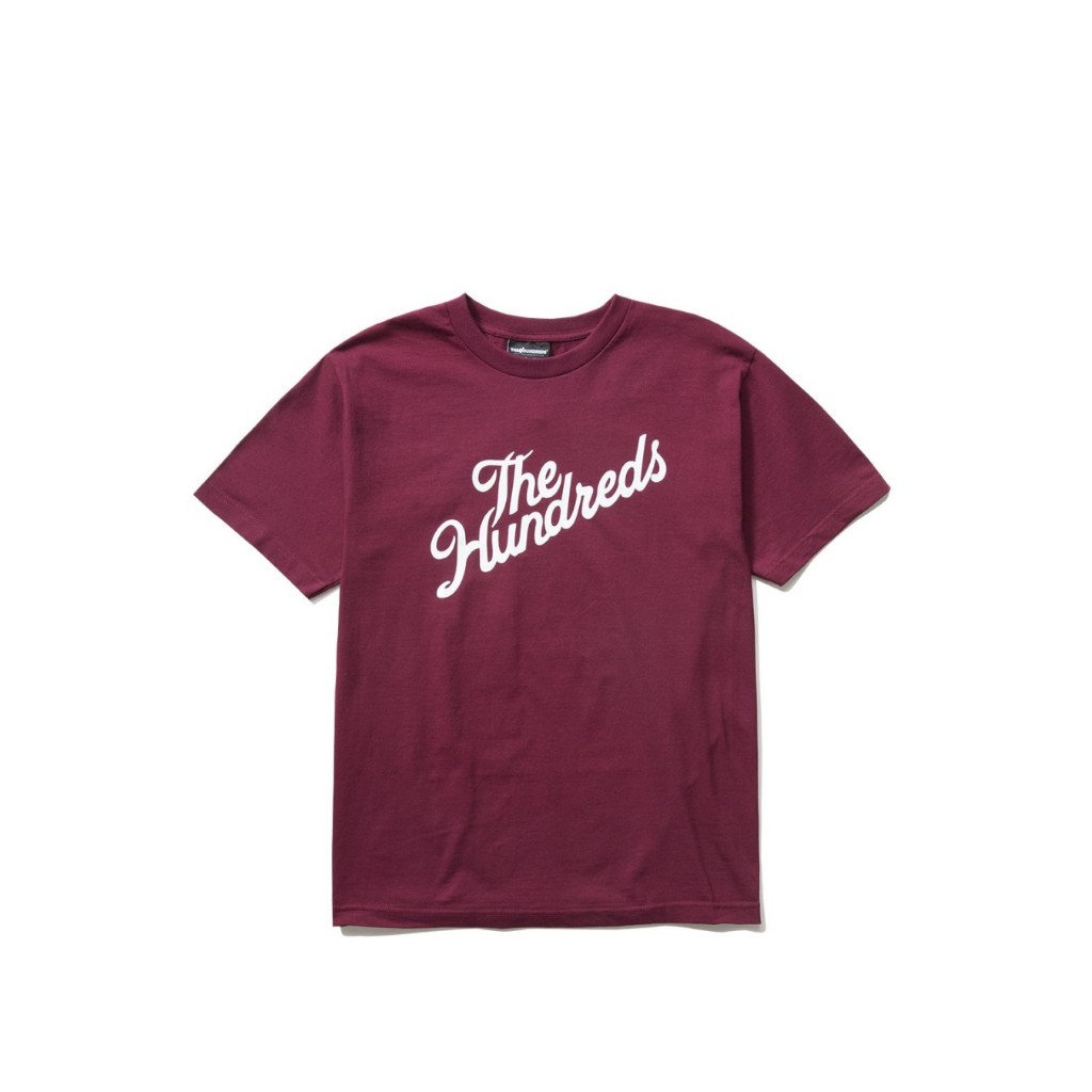 THE HUNDREDS FOREVER SLANT LOGO TEE BURGUNDY