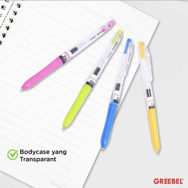 

D3W! Gel Pen Paporo GP-507 MX 0.5 / Greebel Pulpen Gel (12 pcs)
