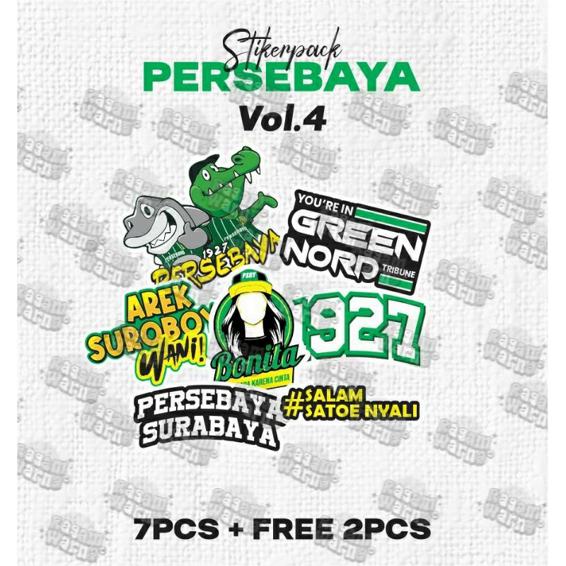 

Sticker Persebaya (7pcs), Bonek , Arek Suroboyo, Salam satoe nyali, Stiker Helm, Persebaya surabaya