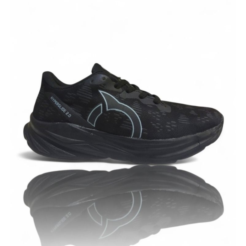Sepatu Running Ortuseight Hyperglide 2.0 Hitam Full Terlaris / Sepatu Lari Ortuseight Hyperfuse 2.1 