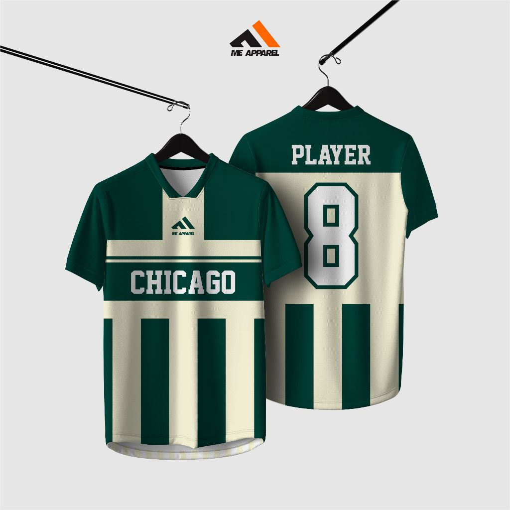 Jersey futsal/Jersey Bola Retro Chicago Full Printing Free nameset